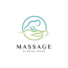 Body Massage Logo Design Vector Icon Illustration