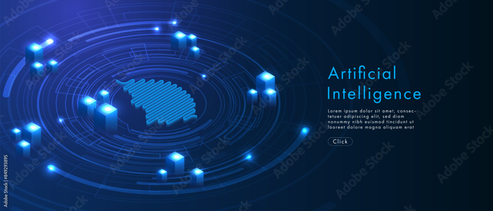 Poster hi-tech digital technology futuristic circuit digital. abstract futuristic design. ai, artificial in