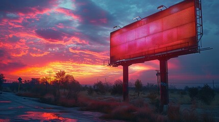 Billboard Against the Sunset Sky