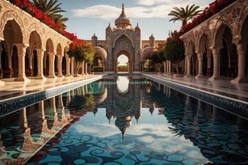 Majestic Real Palace of Faz, Morocco., generative IA