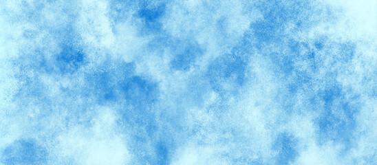blurred and grainy Blue powder explosion, watercolor abstract grunge blue paper texture painting background, Natural and cloudy fresh blue sky background, shiny and soft sky blue watercolor texture.