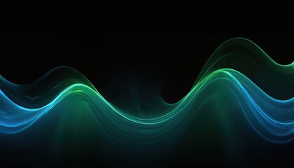 The emerald tide: a mesmerizing display of natures power, vibrant green and blue wave abstract background, fluid motion of the wave gives a sense of movement and energy