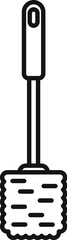 Obraz premium Line art icon of a toilet brush, a common cleaning tool for maintaining bathroom hygiene