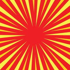 red sunburst background with yellow rays