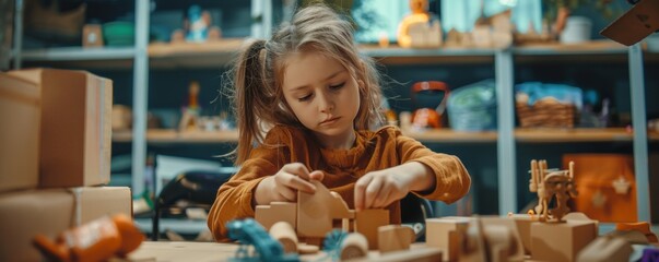 Kids creating homemade toys for National Toy Store Day, October 19th, using recycled materials, 4K hyperrealistic photo.