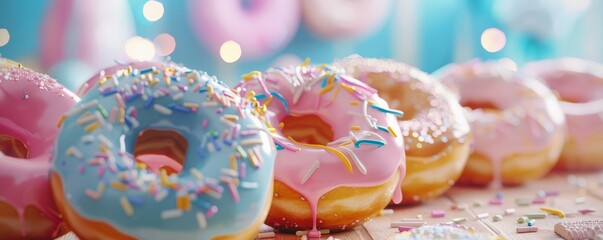 Friends having a donut decorating contest for National Cream-Filled Donut Day, September 14th, fun and delicious creations, 4K hyperrealistic photo.