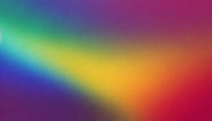 iridescent bright rainbow gradient abstract background, grainy noise texture, cinematic backdrop for product presentation with copy space, lgbt queer pride month