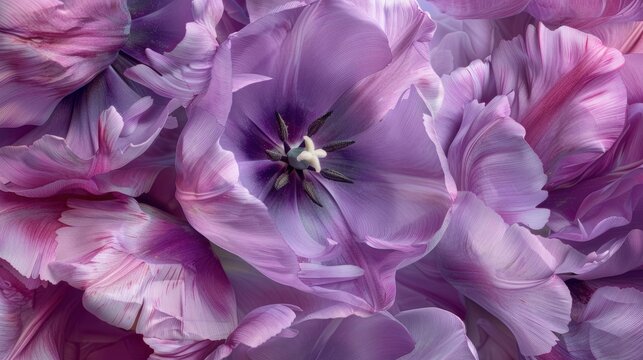 Tulips of a stunning purple hue with exquisite texture