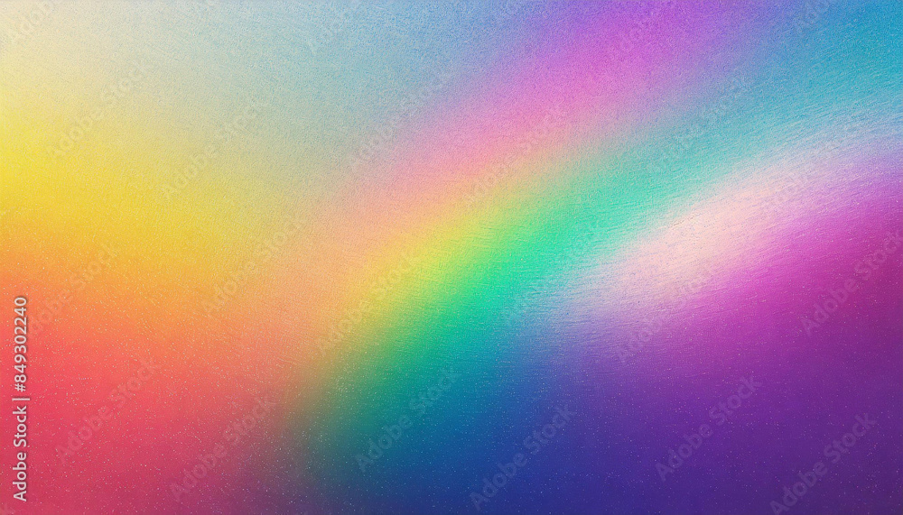 Poster iridescent bright rainbow gradient abstract background, grainy noise texture, cinematic backdrop for