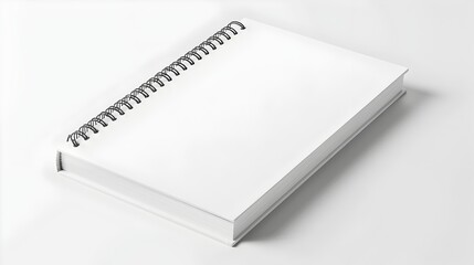 A4 Blank Notebook Mockup with Spiral Binding on White Background