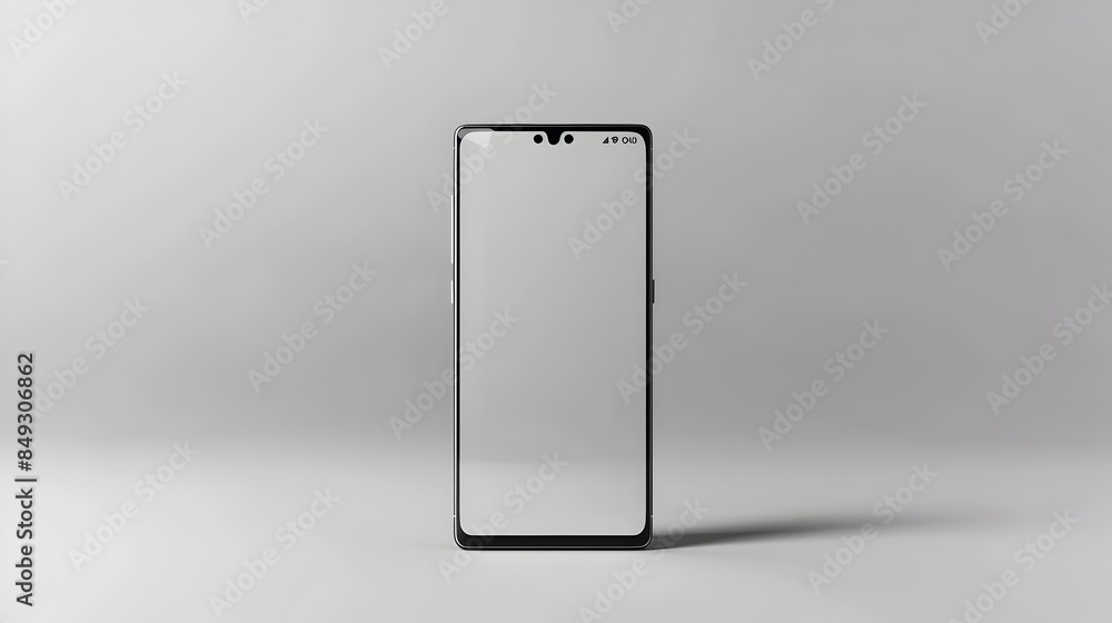 Poster vertical smartphone mockup on clean white background for showcasing mobile app designs and uiux
