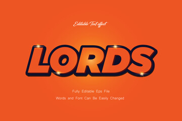 Lords Editable text effect with background