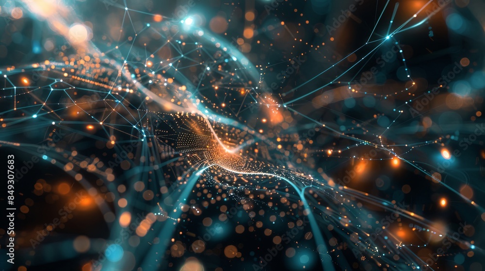 Leinwandbilder an abstract representation of big data, featuring massive information streams, complex graphs, and d