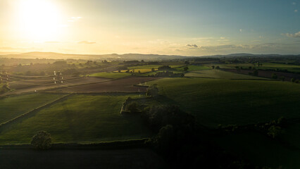 View of the river Wye from Symonds Yat, Yat rock. Evening view at sunset