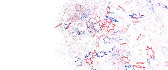 stars confetti on american independence day