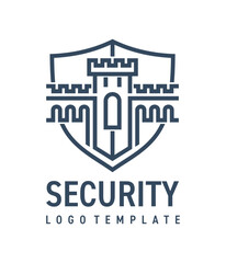 Security logo template, Combination of castle and shield