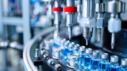 Robotic pneumatic piston sucker unit on an industrial machine, demonstrating automation in a compressed air factory production setting.