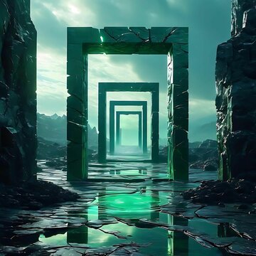 -beautiful-squares-polygons-tech-mystical-horizon-portal-different-dimension