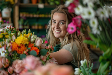 Promotional photography of florist., Professional Environment, Diverse Workforce, Corporate Photography, Team Collaboration, Engaged Employees, Authentic Work Settings.