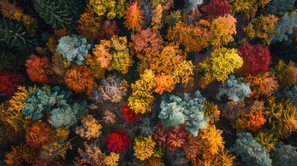 Breathtaking view of autumn trees, a symbol of nature's wondrous transformation