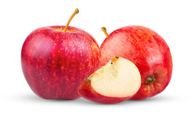 Fresh red apple on transparent png