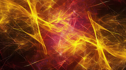 Yellow and Maroon glowing abstract geometric lines. PowerPoint and Business background.