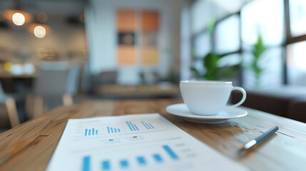 Business on coffee table, wallpaper, relaxation amidst business planning