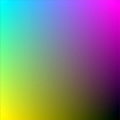 Gradient background cyan yellow magenta and black four tone color