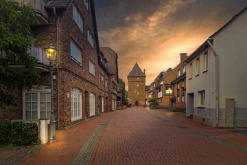 Fototapeta premium Architecture of the old town of Monheim am Rhein, Germany.