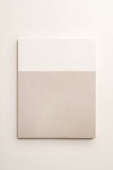 Stack of blank paper on beige background