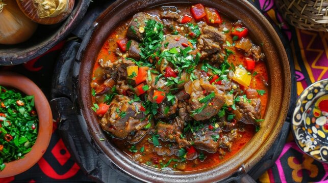 Nigerien national dish Djerma Stew meat peanut butter tomatoes onions spices