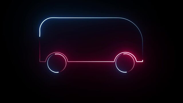 car neon animaton 4k black backgraond