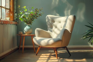 Cozy Sunlit Armchair in Modern Interior