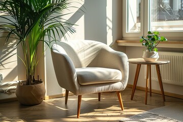 Cozy Sunlit Armchair in Modern Interior