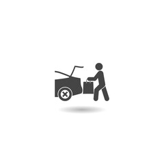 Curbside pickup icon with shadow