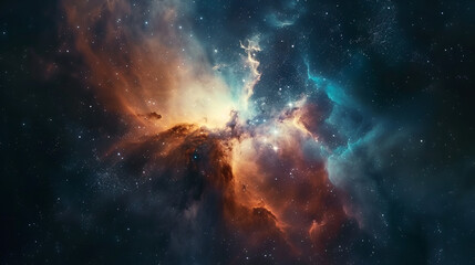 Fototapeta premium Colorful Space Galaxy Cloud Nebula with Starry Night Cosmos and Supernova