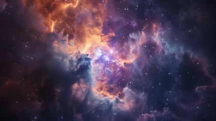 Colorful Space Galaxy Cloud Nebula with Starry Night Cosmos and Supernova