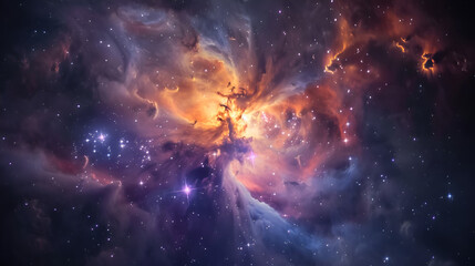 Naklejka premium Colorful Space Galaxy Cloud Nebula with Starry Night Cosmos and Supernova