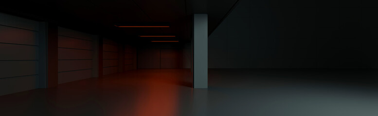 Modern Urban Parking Room. A Sleek 3D Illustration Showcasing Automotive Design in a Grunge Underground Studio with Concrete Backdrop