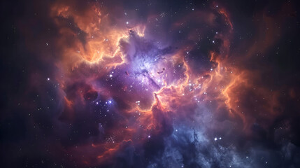 Naklejka premium Colorful Space Galaxy Cloud Nebula with Starry Night Cosmos and Supernova