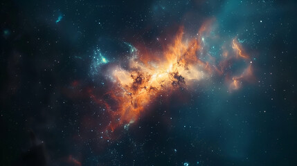 Naklejka premium Colorful Space Galaxy Cloud Nebula with Starry Night Cosmos and Supernova