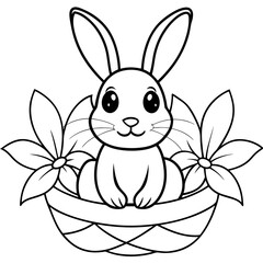 cute-little-cartoon-bunny--is-sitting-in-a-basket