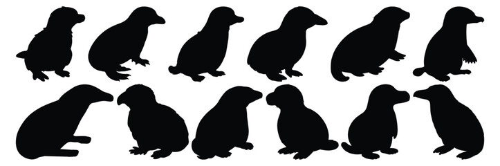 Platypus silhouette set vector design big pack of illustration and icon