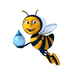 Fun 3D cartoon illustration of a bee
