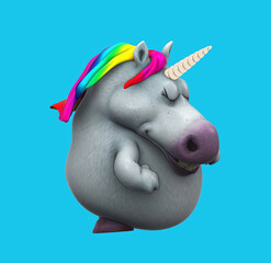 Fun 3D cartoon unicorn dancing © Julien Tromeur