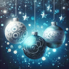 christmas background with baubles