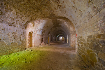 Fototapeta premium view inside of old ruined fortress