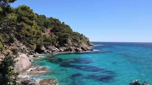 Cliffs on the Mediterranean in France in spring