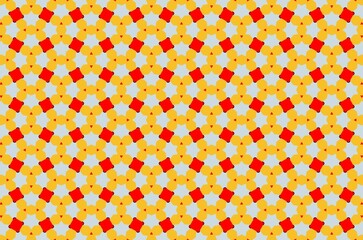 A pattern of yellow and red squares and white stars