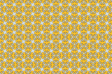 A pattern of yellow and gray shapes